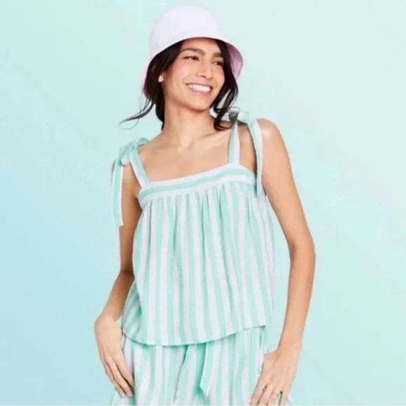 Stoney Clover Lane X Target Green Stripe Tie Tank Size XS - Picture 1 of 8